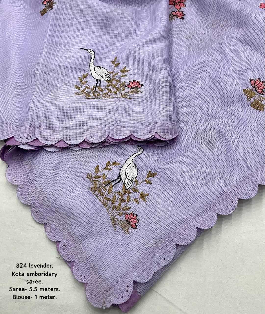 Ynf Soft Kota KESH433 324 Sarees Wholesale Fancy Sarees Embroidered Sarees Kora Sarees Manufacturer- Kapda Export