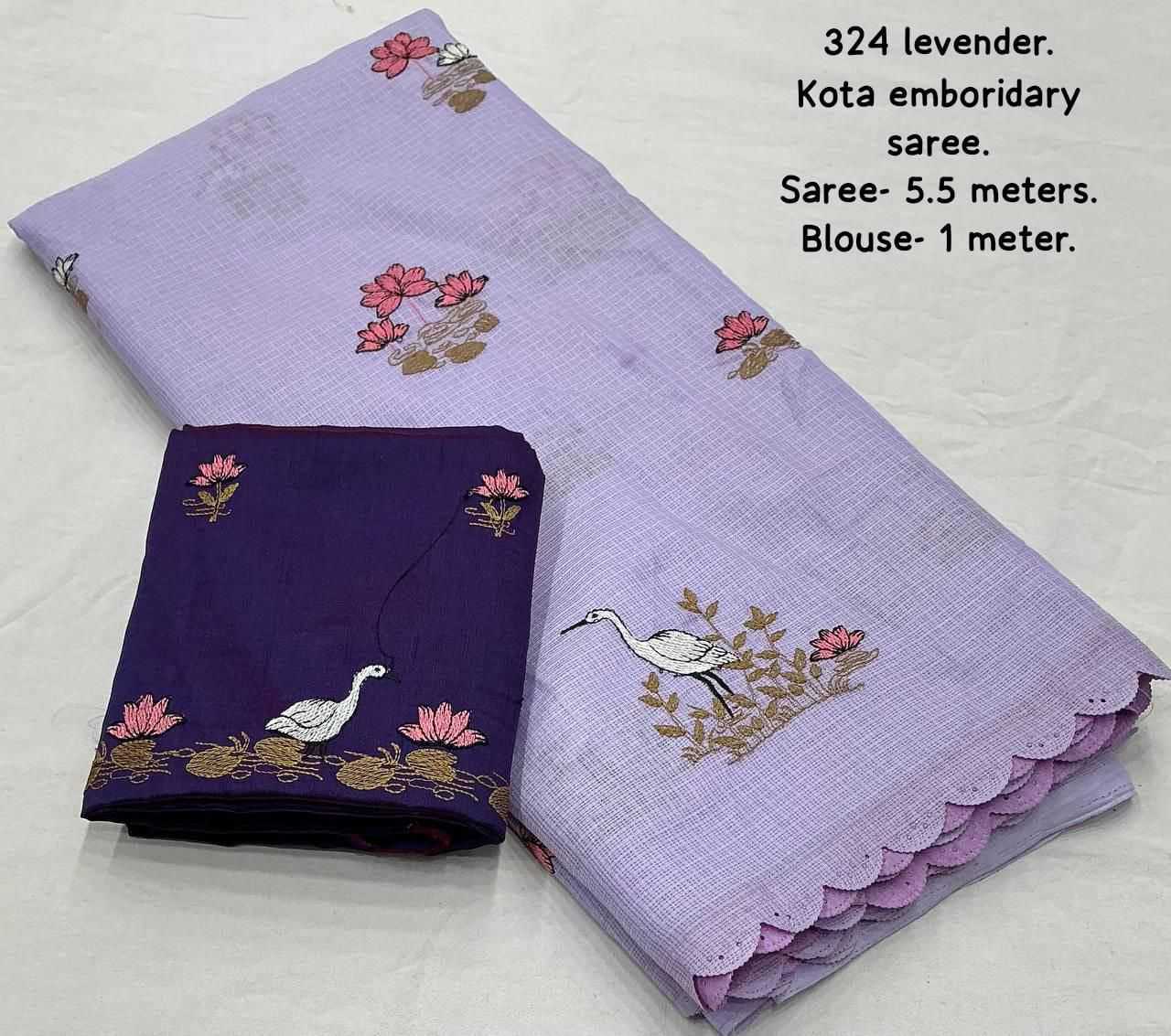 Ynf Soft Kota KESH433 324 Sarees Wholesale Fancy Sarees Embroidered Sarees Kora Sarees Manufacturer- Kapda Export