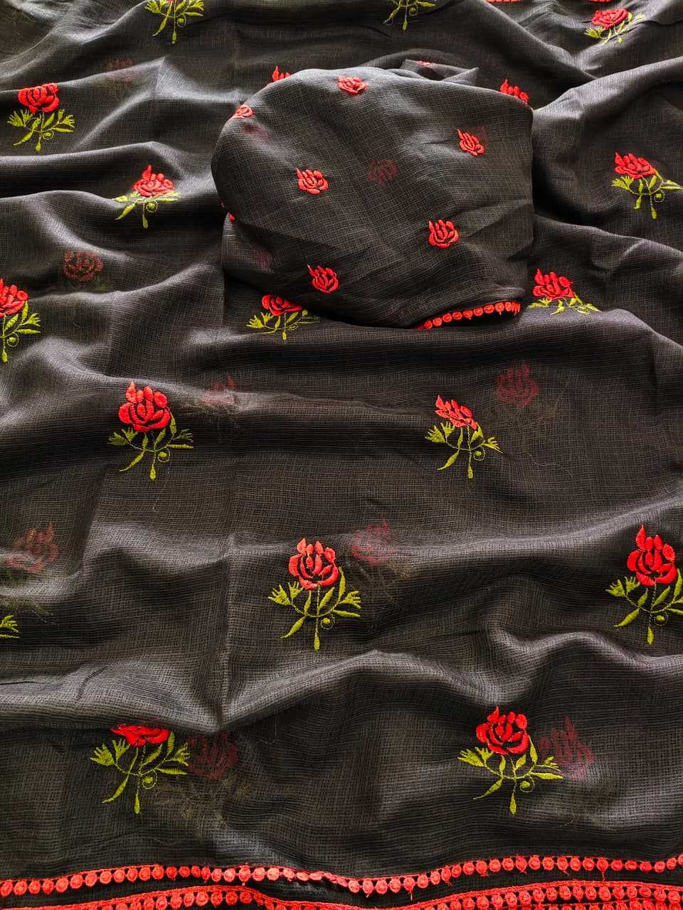 Ynf Soft Kota KESH682 Rose Butti Sarees Festive Collections Wholesale Kota Doria Sarees Lace Border Sarees Sarees With Blouse Manufacturer- Kapda Export