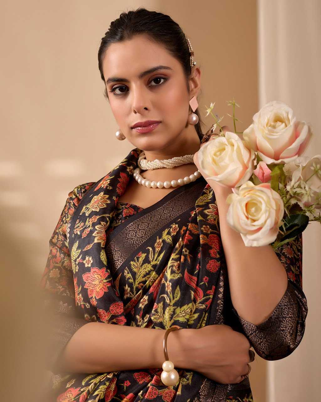 Ynf Soft Linen Jari KESH522 1079 Sarees Wholesale Floral Sarees Zari Border Sarees Golden Sarees Manufacturer- Kapda Export