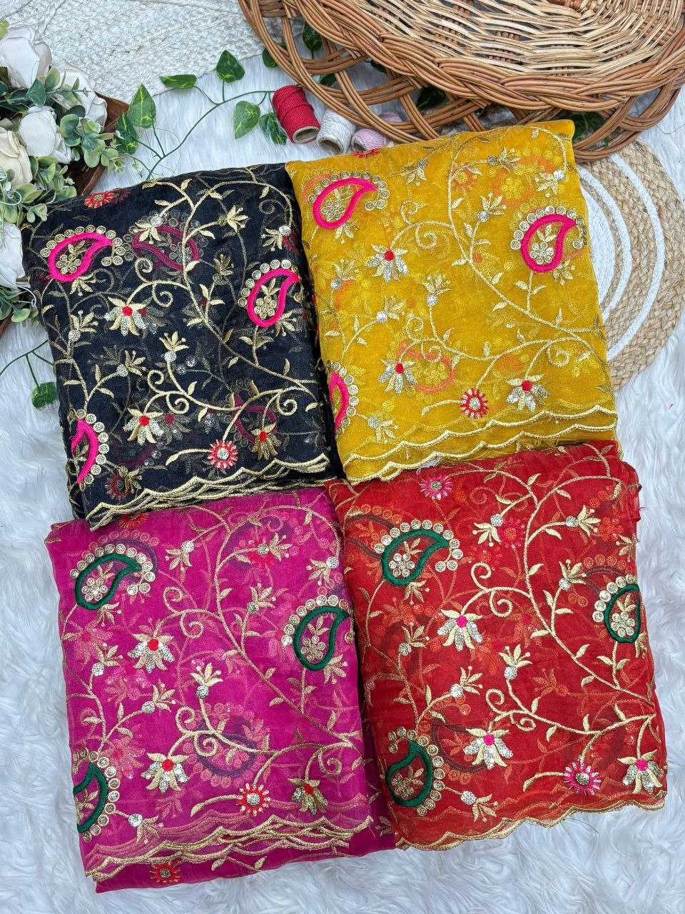 Ynf Soft Linen Jari KESH589 Akshi Sarees Wholesale Sequence Sarees Tissue Silk Saree Embroidered Sarees Manufacturer- Kapda Export