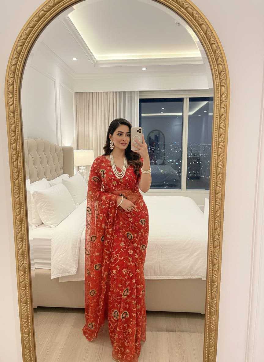 Ynf Soft Linen Jari KESH589 Akshi Sarees Wholesale Sequence Sarees Tissue Silk Saree Embroidered Sarees Manufacturer- Kapda Export