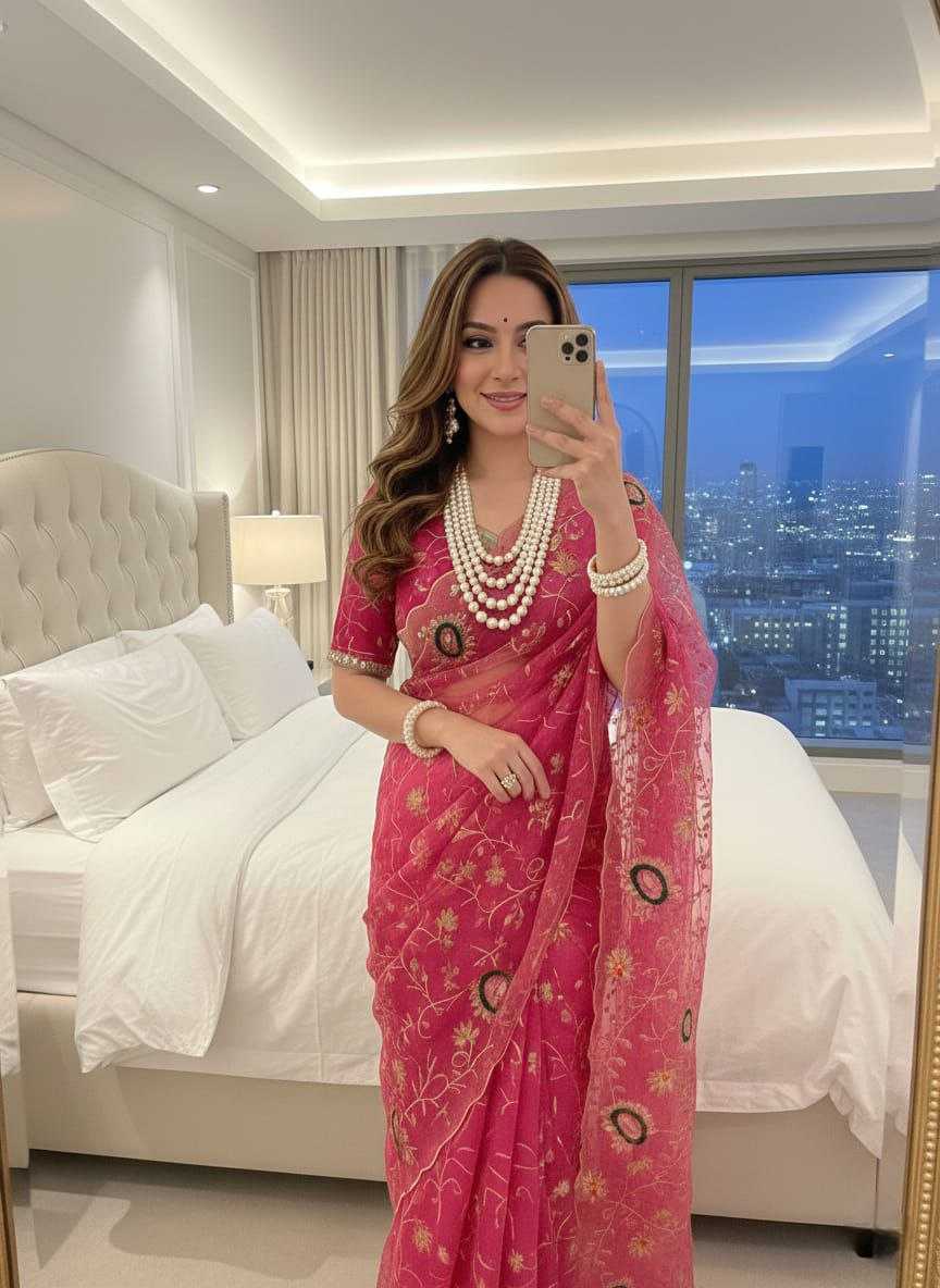 Ynf Soft Linen Jari KESH589 Akshi Sarees Wholesale Sequence Sarees Tissue Silk Saree Embroidered Sarees Manufacturer- Kapda Export