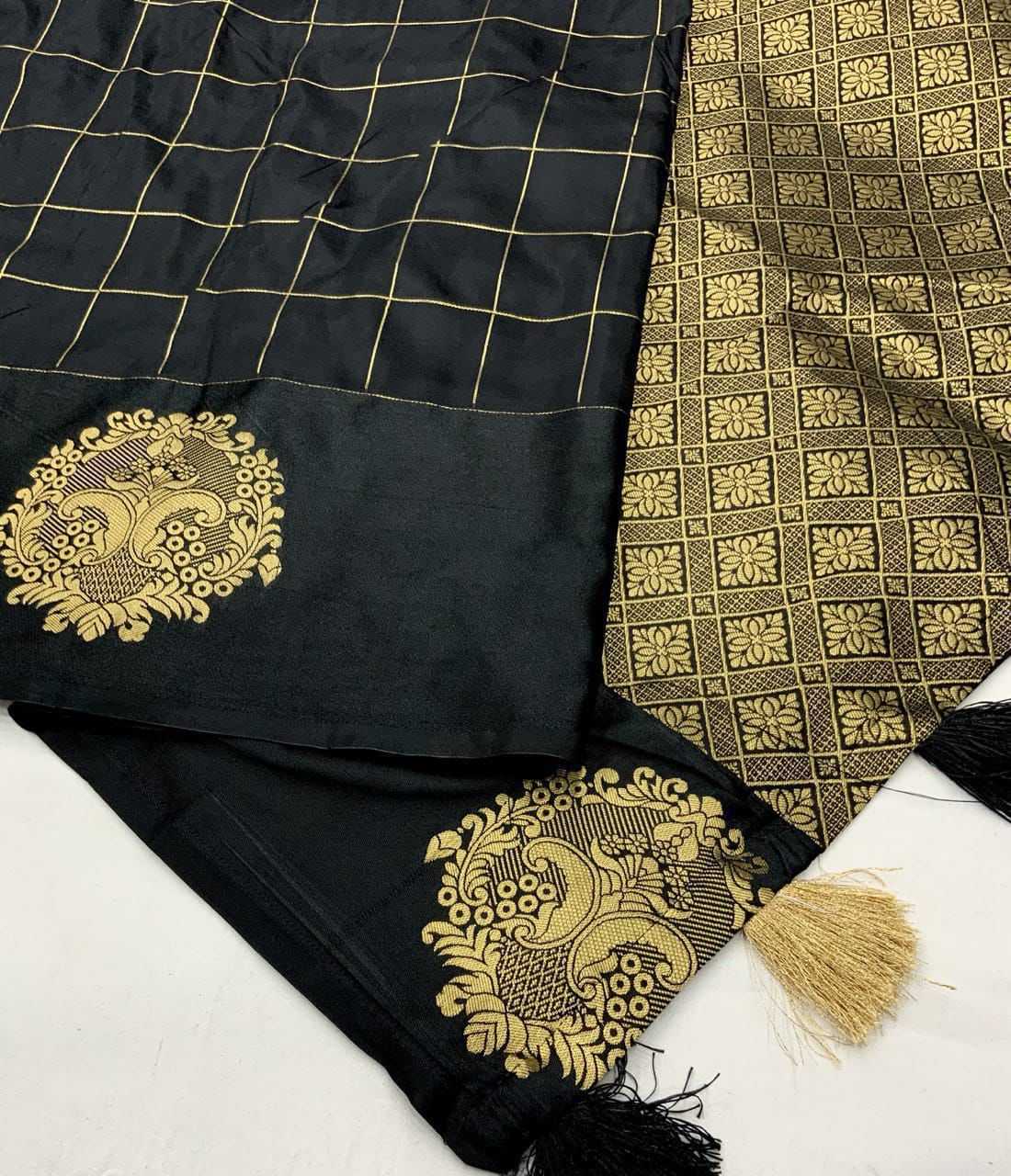Ynf Soft Silk KESH433 172 Sarees Silk Sarees Wholesale Party Wear Sarees Black Sarees Designer Silk Sarees Manufacturer- Kapda Export