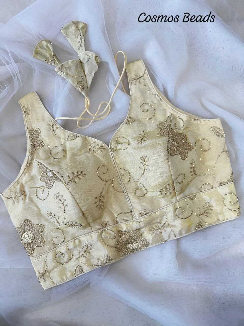 Ynf Soft Silk KESH437 Cosmos Readymade Blouses Wholesale Sequence Embroidery Blouse Designer Blouse Embroidered Blouses Manufacturer- Kapda Export