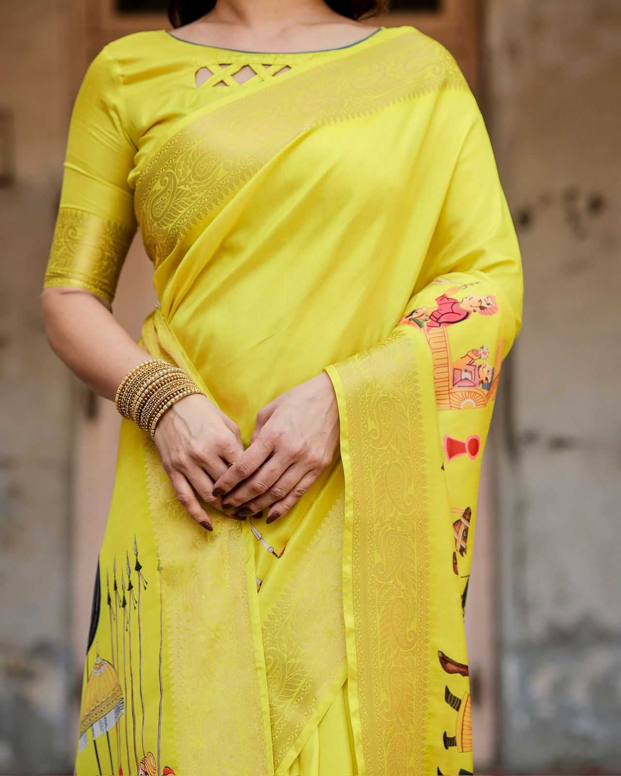Ynf Soft Silk KESH719 Tussar 1096 Sarees Festive Collections Wholesale Silk Sarees Sarees With Blouse Yellow Sarees Manufacturer- Kapda Export