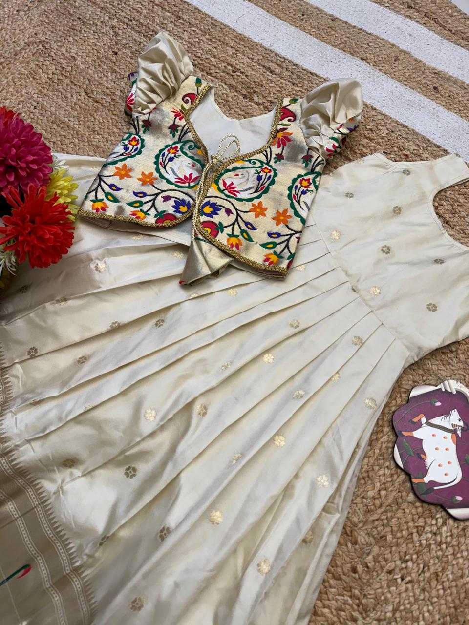 Ynf Soft Silk RIN235 Paithani Kids Wear Wholesale Kids Lehenga Kids Designer Frock Kids Festive Wear Manufacturer- Kapda Export