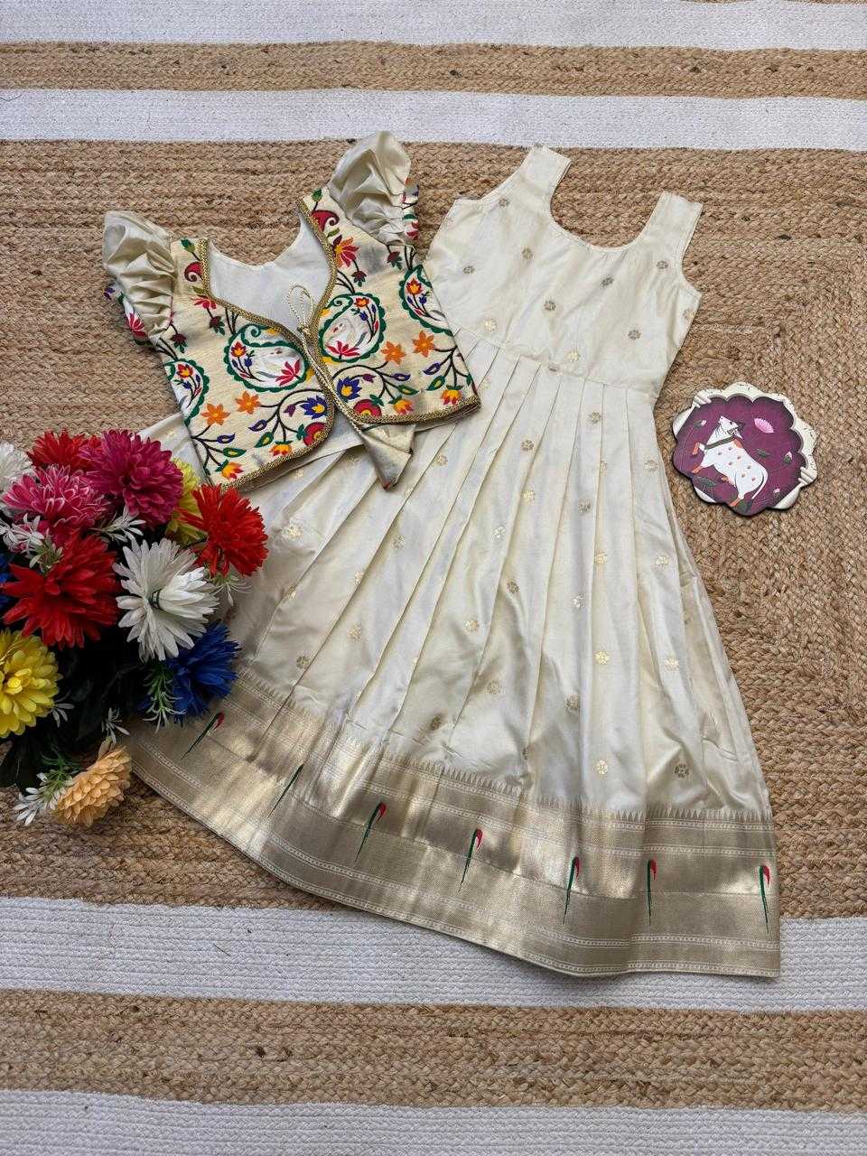 Ynf Soft Silk RIN235 Paithani Kids Wear Wholesale Kids Lehenga Kids Designer Frock Kids Festive Wear Manufacturer- Kapda Export