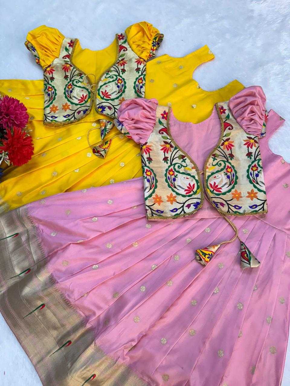 Ynf Soft Silk RIN235 Paithani Kids Wear Wholesale Kids Lehenga Kids Designer Frock Kids Festive Wear Manufacturer- Kapda Export