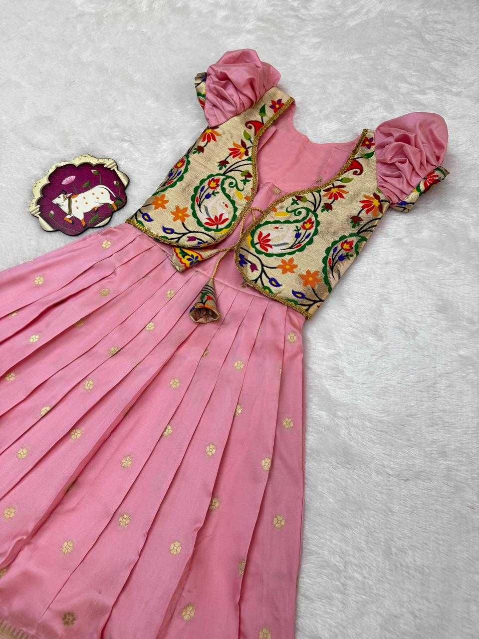 Ynf Soft Silk RIN235 Paithani Kids Wear Wholesale Kids Lehenga Kids Designer Frock Kids Festive Wear Manufacturer- Kapda Export