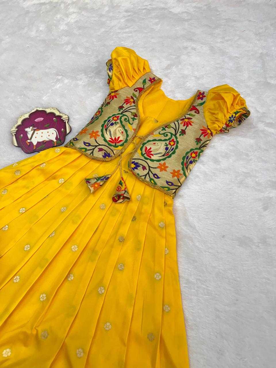 Ynf Soft Silk RIN235 Paithani Kids Wear Wholesale Kids Lehenga Kids Designer Frock Kids Festive Wear Manufacturer- Kapda Export