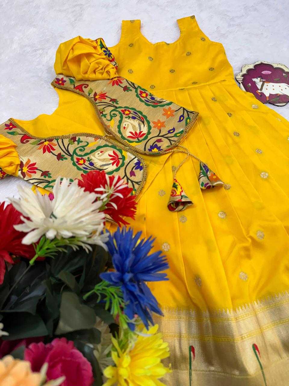 Ynf Soft Silk RIN235 Paithani Kids Wear Wholesale Kids Lehenga Kids Designer Frock Kids Festive Wear Manufacturer- Kapda Export