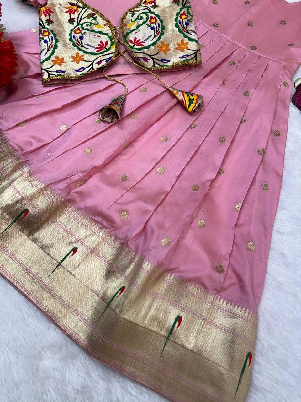 Ynf Soft Silk RIN235 Paithani Kids Wear Wholesale Kids Lehenga Kids Designer Frock Kids Festive Wear Manufacturer- Kapda Export