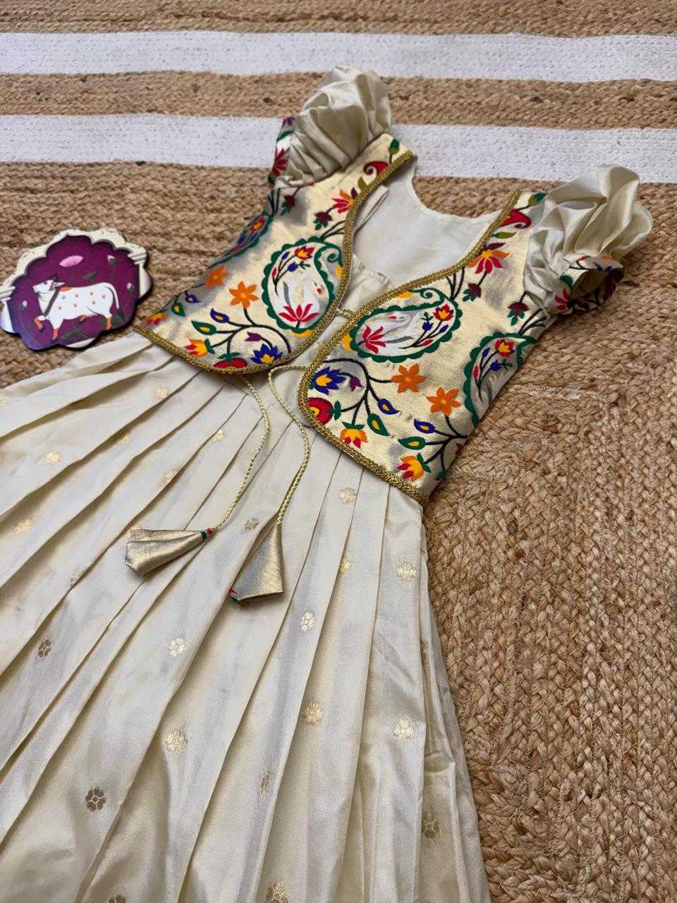 Ynf Soft Silk RIN235 Paithani Kids Wear Wholesale Kids Lehenga Kids Designer Frock Kids Festive Wear Manufacturer- Kapda Export