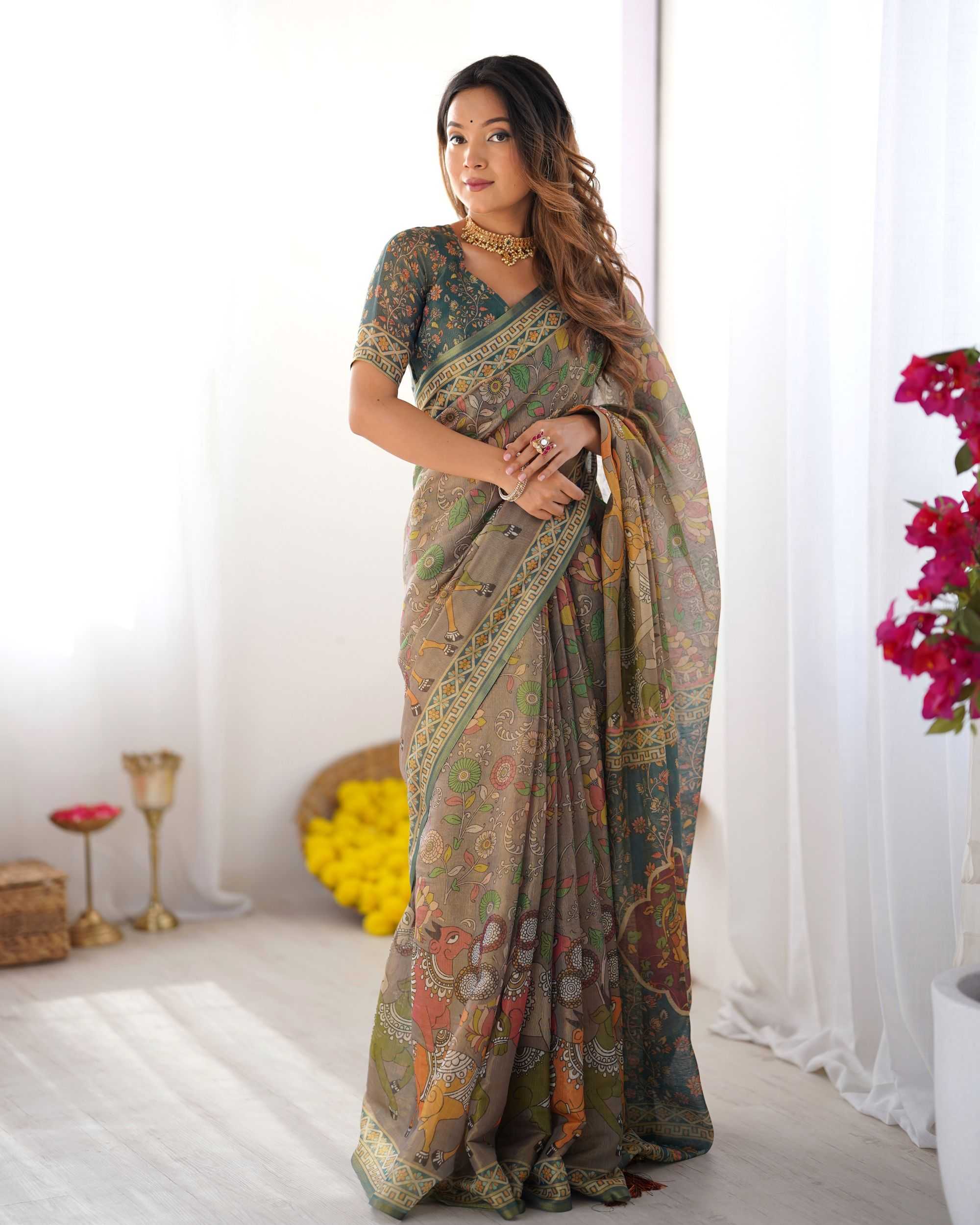 Ynf Soft Smooth KESH719 210 Sarees Wholesale Indian Sarees Pre Draped Saree Lightweight Sarees Manufacturer- Kapda Export