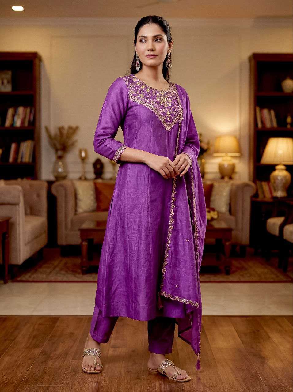 Ynf Soft Vichitra KESH654 Vichitra Suits & Dresses Wholesale Embroidery Suits Anarkali Suits Designer Suits Manufacturer- Kapda Export