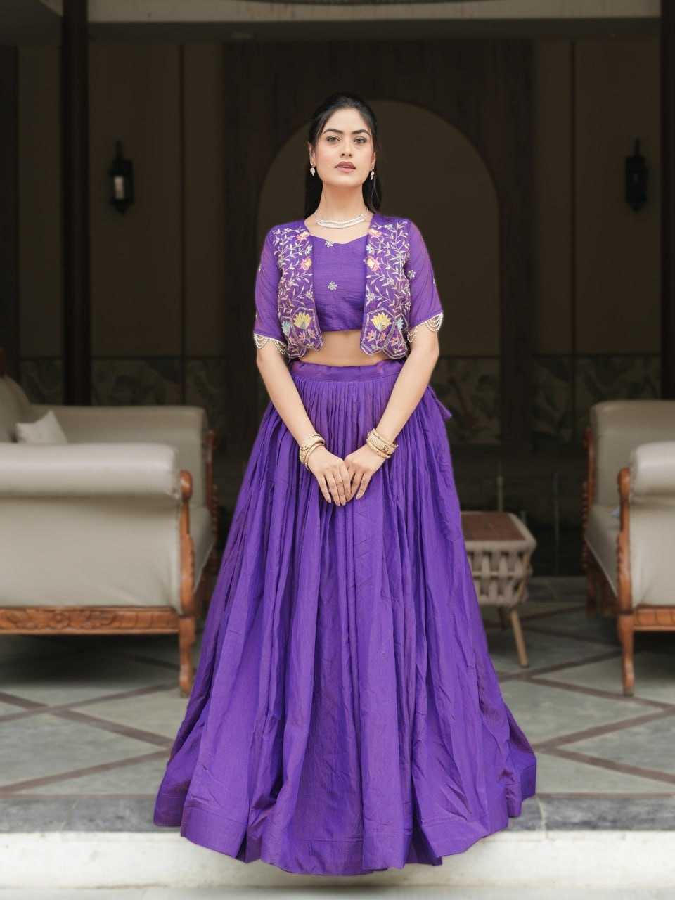 Ynf Soft Vichitra Vichitra Silk RIN119 8228 Lehengas Wholesale Wedding Lehenga Embroidered Lehenga Jacket Style Lehenga Manufacturer- Kapda Export
