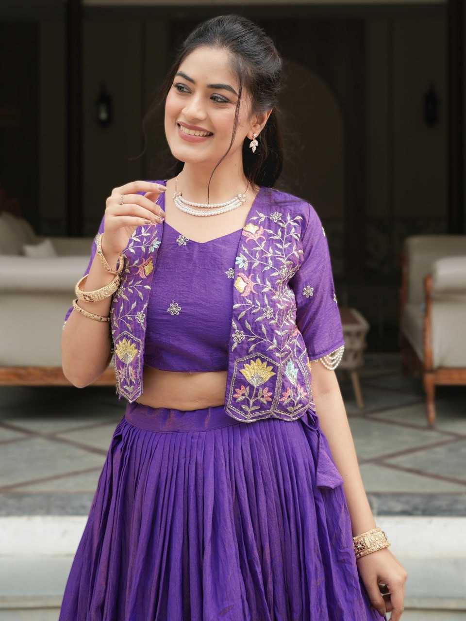 Ynf Soft Vichitra Vichitra Silk RIN119 8228 Lehengas Wholesale Wedding Lehenga Embroidered Lehenga Jacket Style Lehenga Manufacturer- Kapda Export