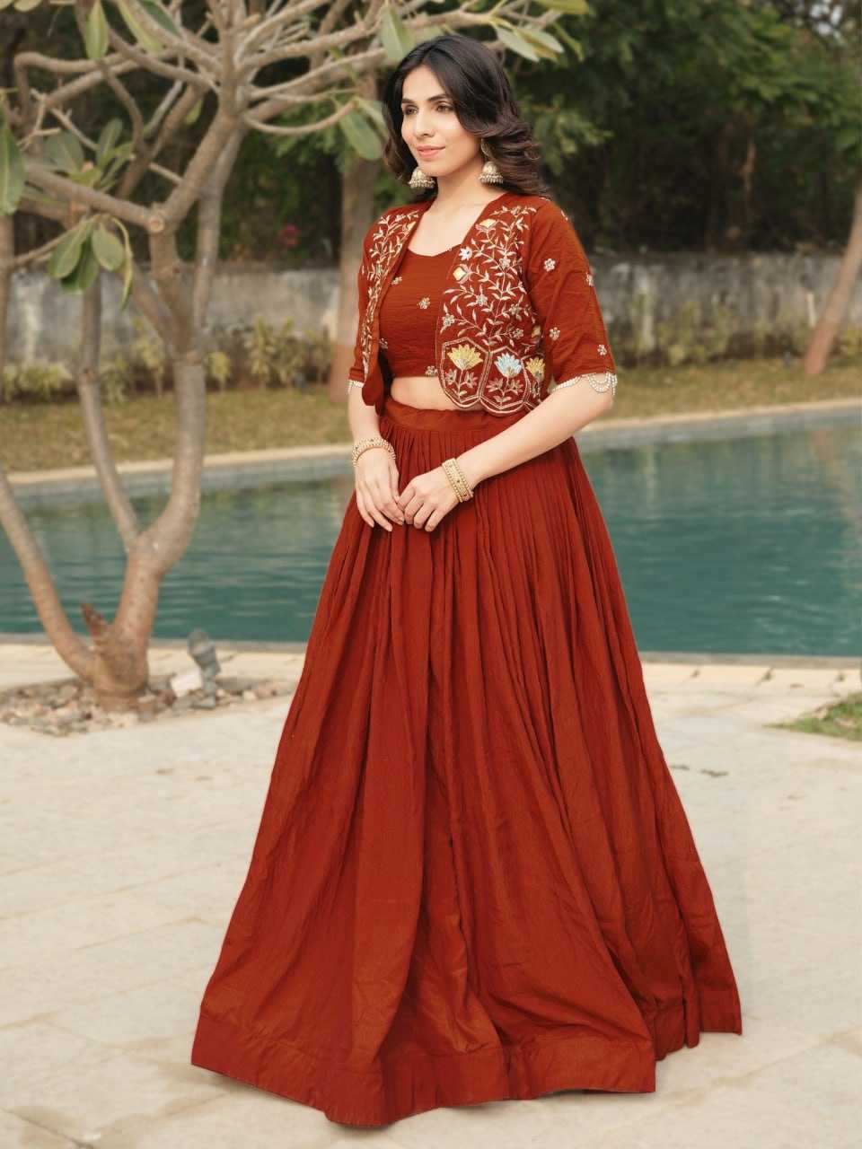 Ynf Soft Vichitra Vichitra Silk RIN119 8228 Lehengas Wholesale Wedding Lehenga Embroidered Lehenga Jacket Style Lehenga Manufacturer- Kapda Export