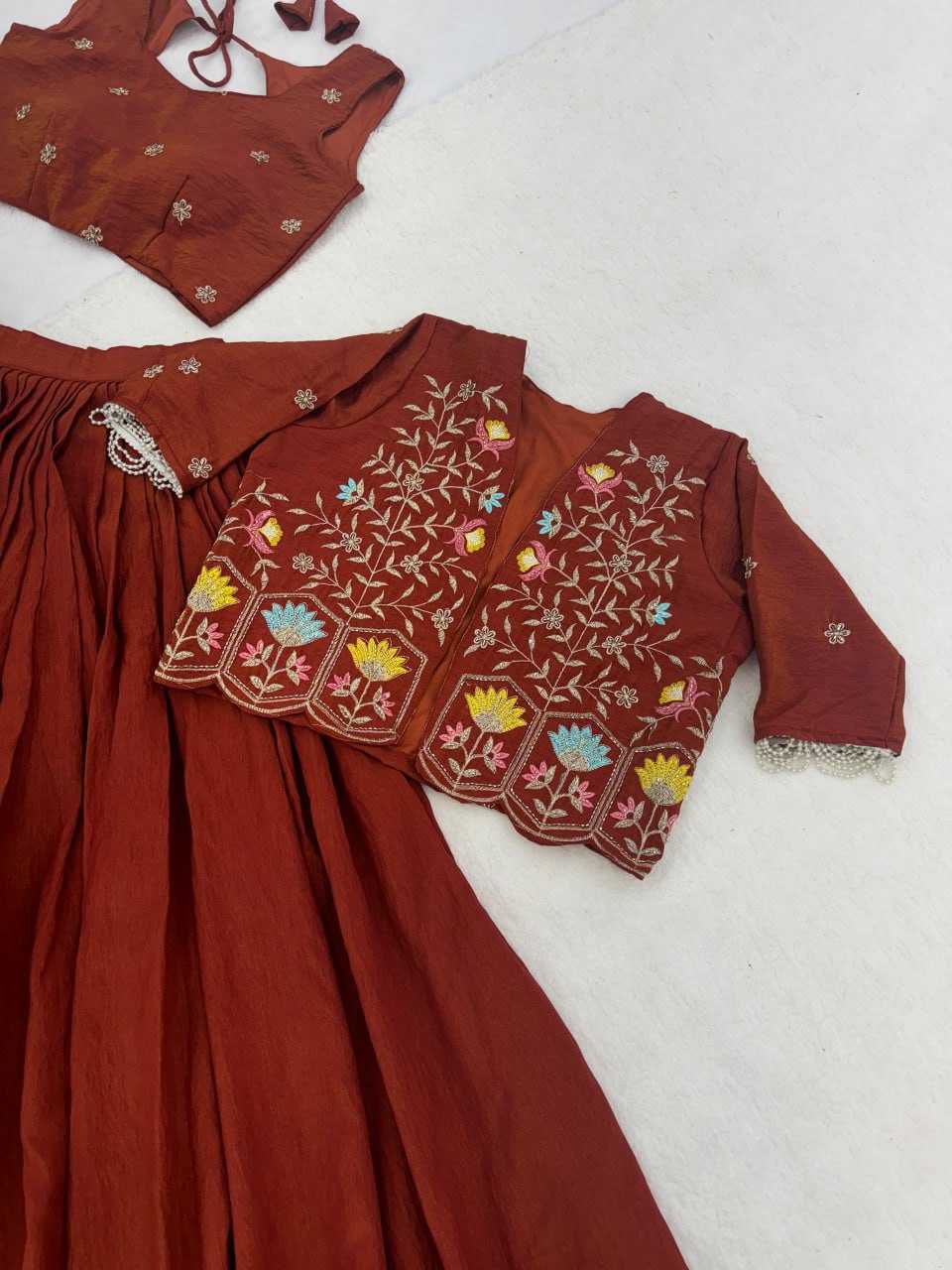 Ynf Soft Vichitra Vichitra Silk RIN119 8228 Lehengas Wholesale Wedding Lehenga Embroidered Lehenga Jacket Style Lehenga Manufacturer- Kapda Export