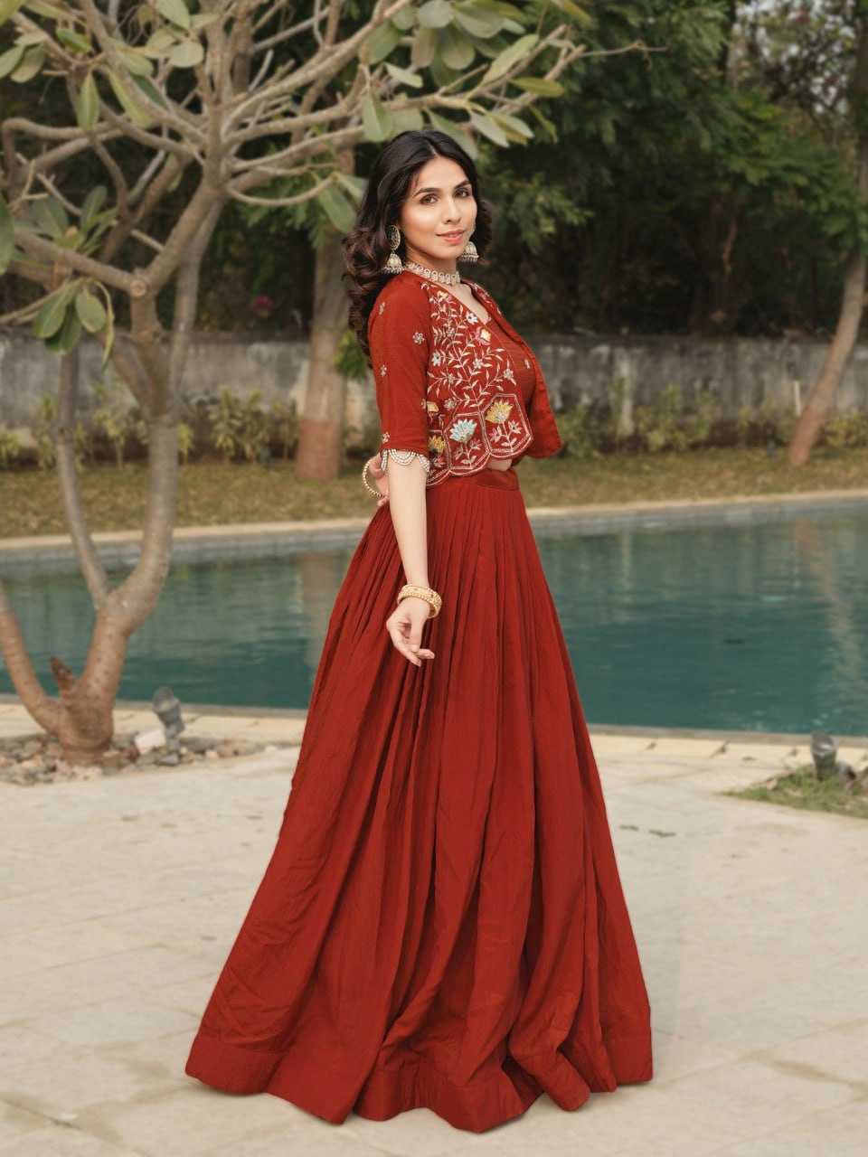 Ynf Soft Vichitra Vichitra Silk RIN119 8228 Lehengas Wholesale Wedding Lehenga Embroidered Lehenga Jacket Style Lehenga Manufacturer- Kapda Export