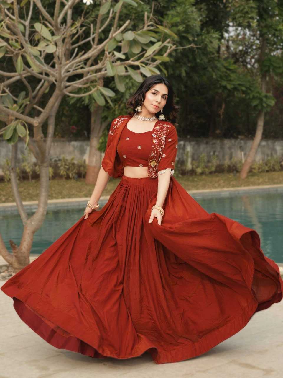 Ynf Soft Vichitra Vichitra Silk RIN119 8228 Lehengas Wholesale Wedding Lehenga Embroidered Lehenga Jacket Style Lehenga Manufacturer- Kapda Export