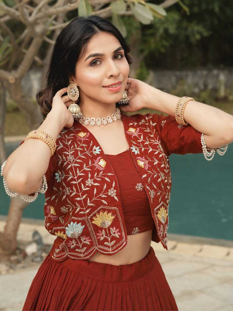 Ynf Soft Vichitra Vichitra Silk RIN119 8228 Lehengas Wholesale Wedding Lehenga Embroidered Lehenga Jacket Style Lehenga Manufacturer- Kapda Export