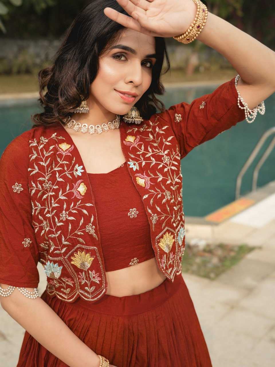 Ynf Soft Vichitra Vichitra Silk RIN119 8228 Lehengas Wholesale Wedding Lehenga Embroidered Lehenga Jacket Style Lehenga Manufacturer- Kapda Export