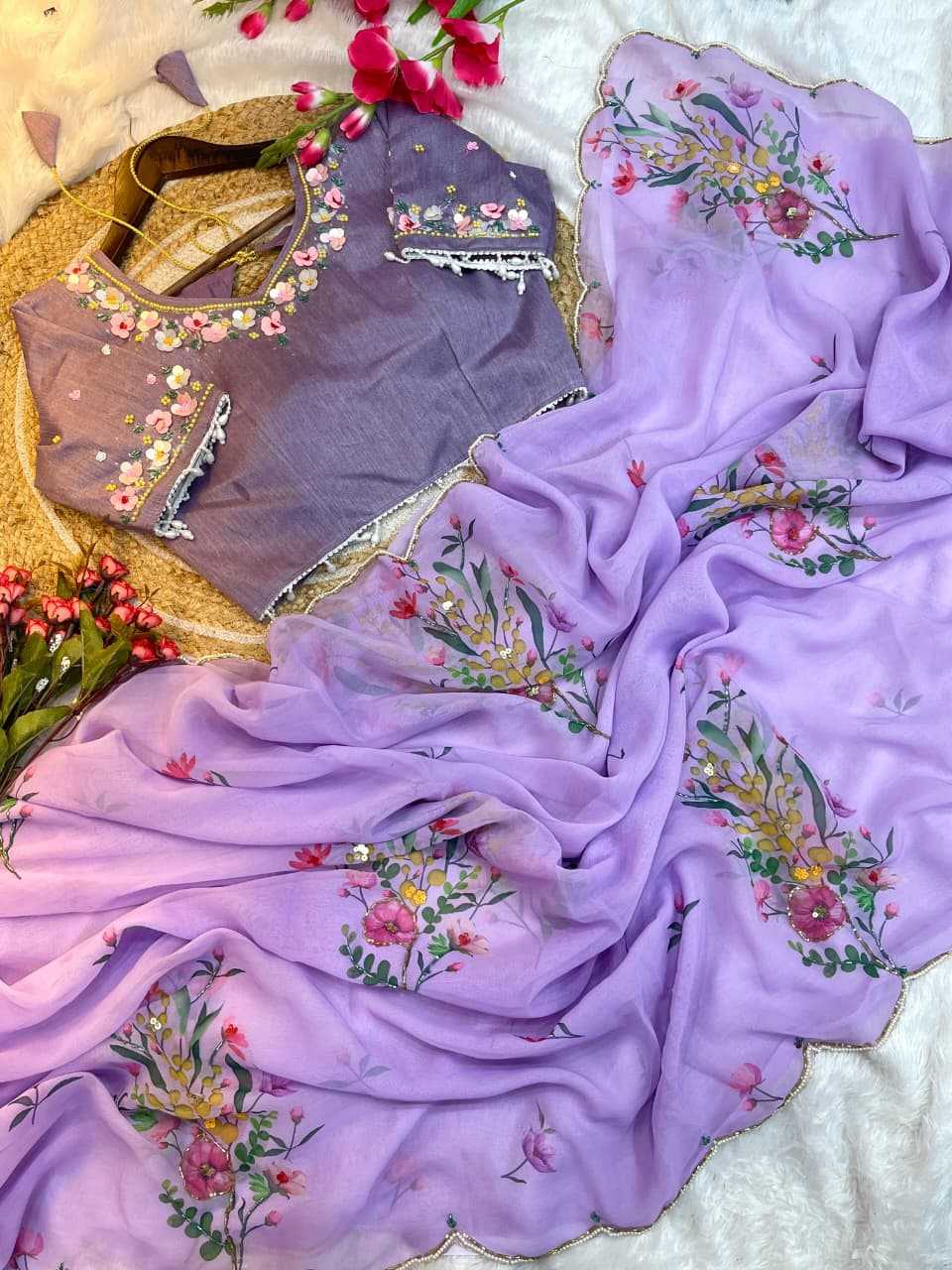 Ynf Tabby Silk KESH600 Laila Sarees Wholesale Printed Sarees Sequin Sarees Hand Work Sarees Manufacturer- Kapda Export