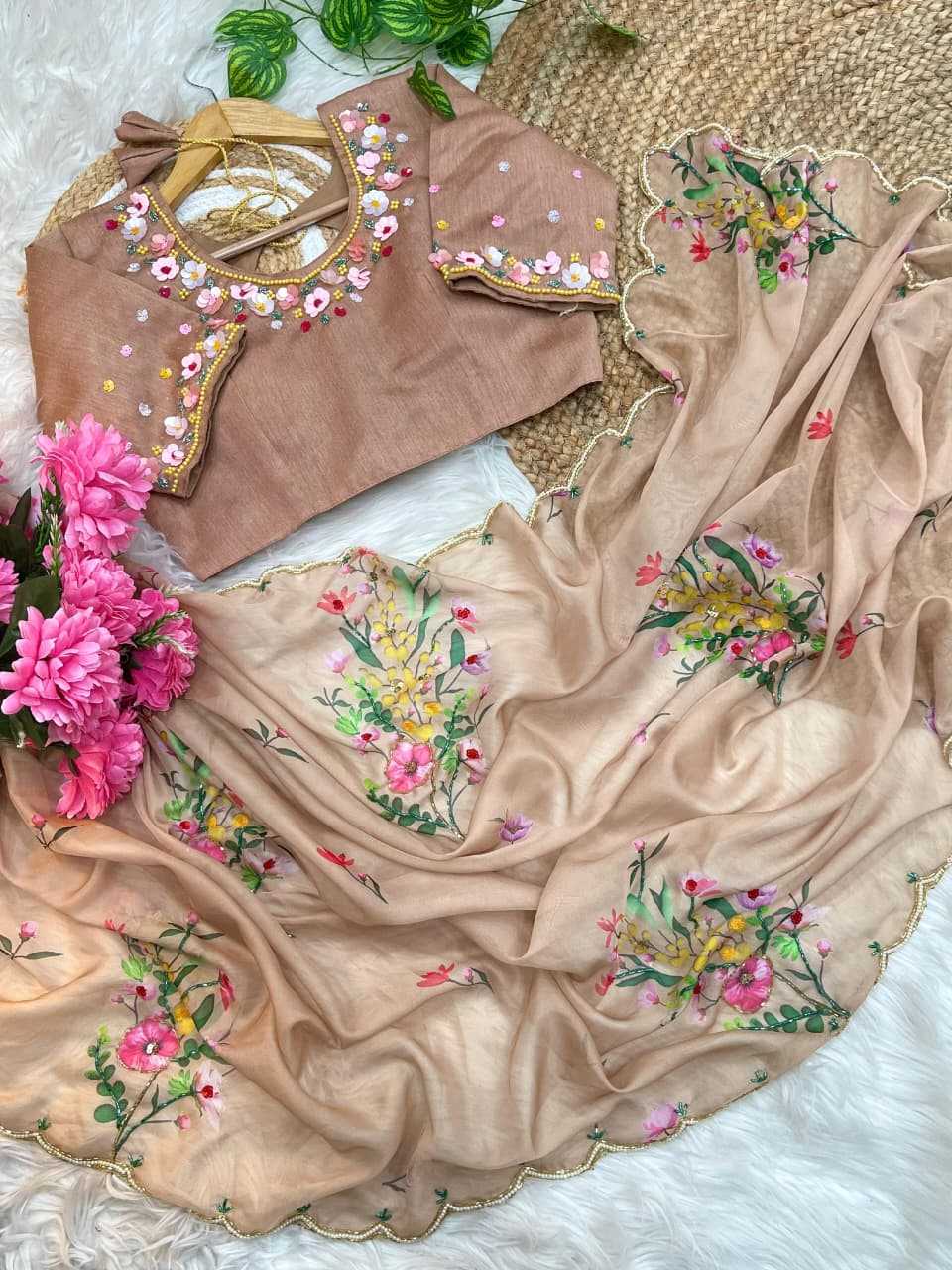 Ynf Tabby Silk KESH600 Laila Sarees Wholesale Printed Sarees Sequin Sarees Hand Work Sarees Manufacturer- Kapda Export