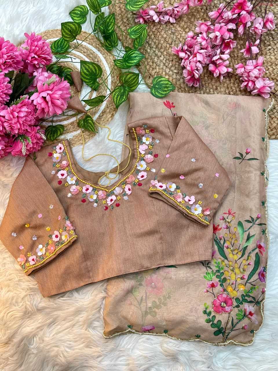 Ynf Tabby Silk KESH600 Laila Sarees Wholesale Printed Sarees Sequin Sarees Hand Work Sarees Manufacturer- Kapda Export