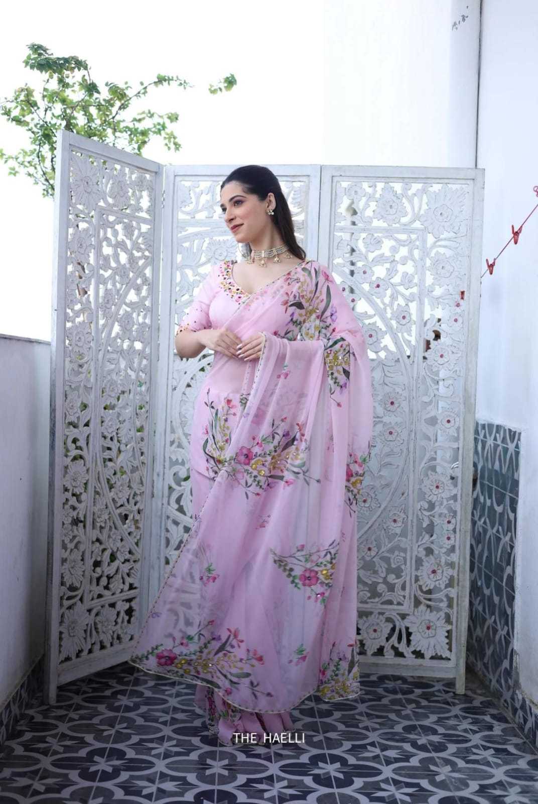 Ynf Tabby Silk KESH600 Laila Sarees Wholesale Printed Sarees Sequin Sarees Hand Work Sarees Manufacturer- Kapda Export