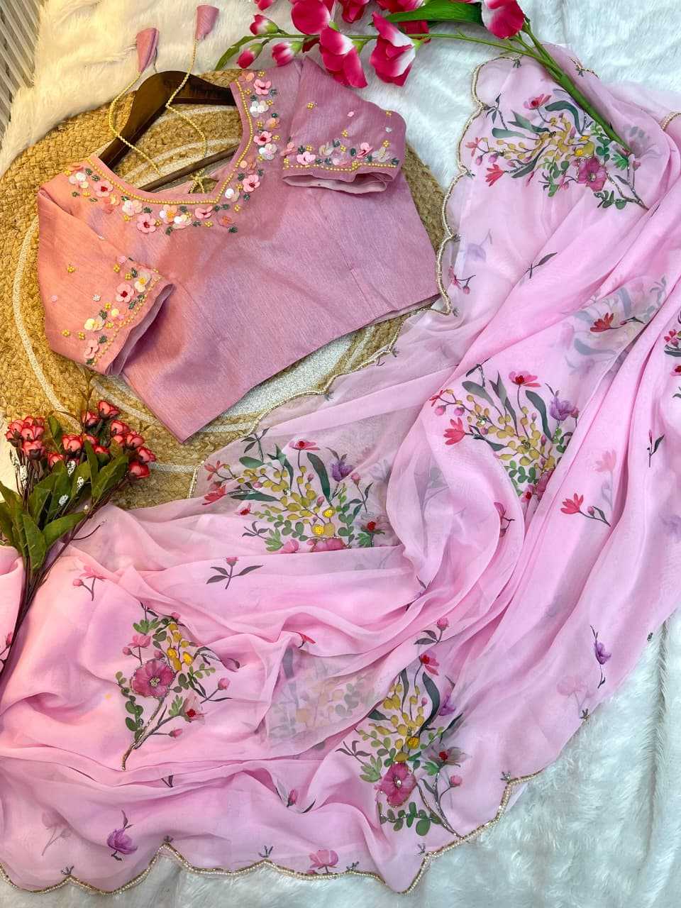 Ynf Tabby Silk KESH600 Laila Sarees Wholesale Printed Sarees Sequin Sarees Hand Work Sarees Manufacturer- Kapda Export