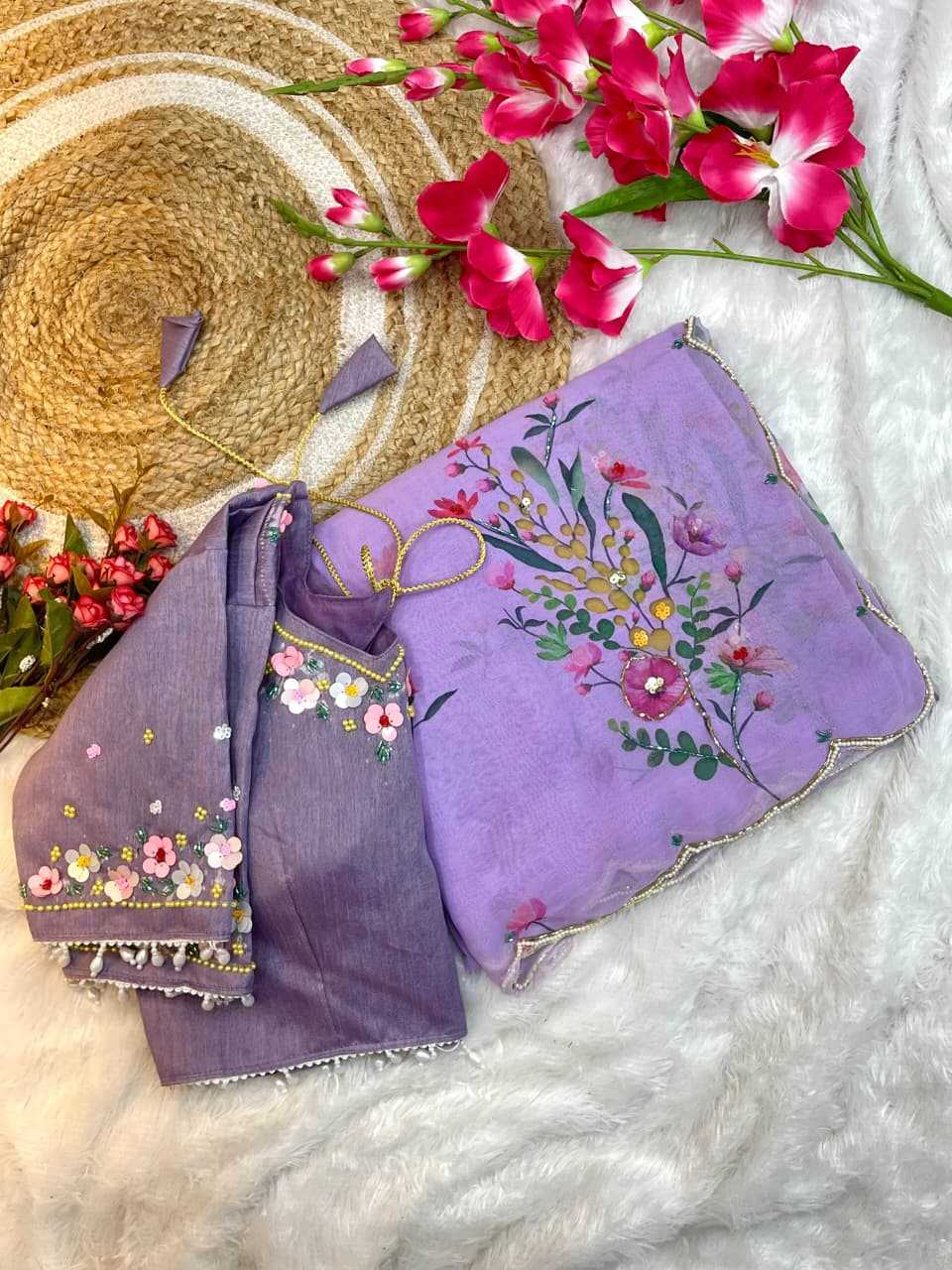 Ynf Tabby Silk KESH600 Laila Sarees Wholesale Printed Sarees Sequin Sarees Hand Work Sarees Manufacturer- Kapda Export