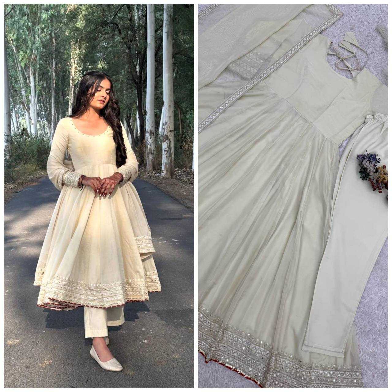 Ynf Tabby Silk Organza KESH159 638 Gowns Festive Collections Wholesale Embroidered Gown Sequin Gowns Lace Gowns Manufacturer- Kapda Export