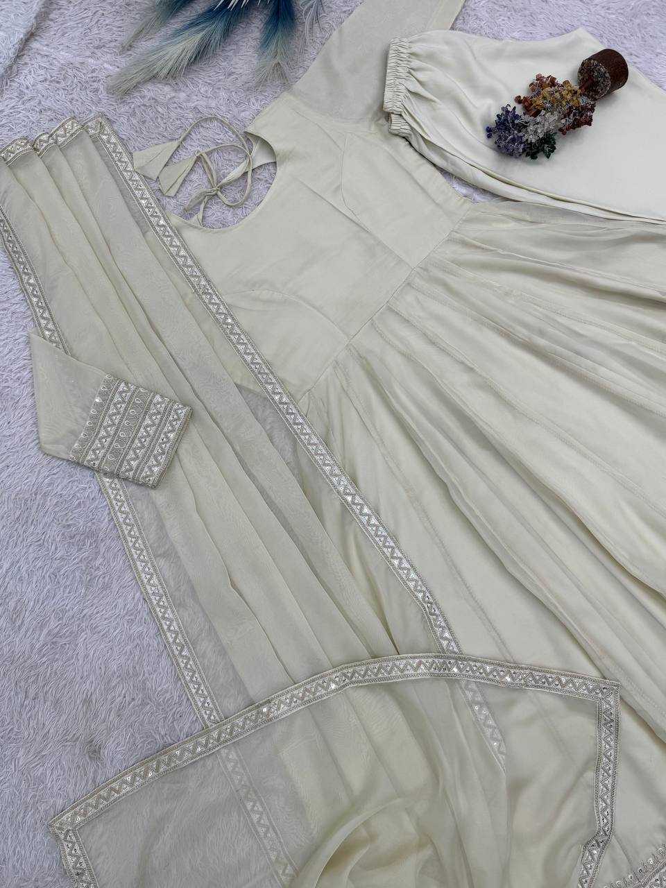 Ynf Tabby Silk Organza KESH159 638 Gowns Festive Collections Wholesale Embroidered Gown Sequin Gowns Lace Gowns Manufacturer- Kapda Export