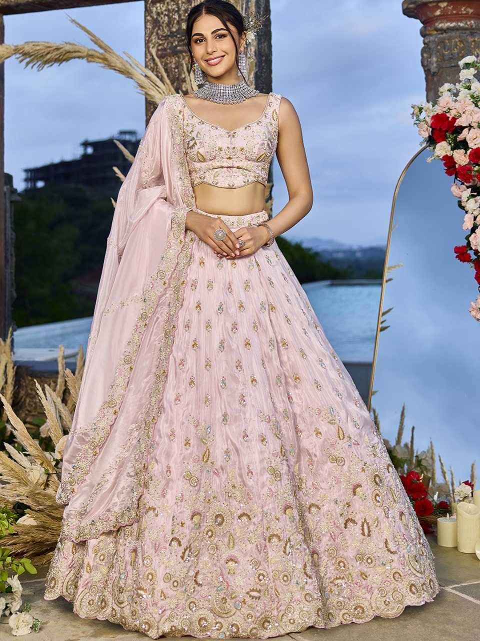 Ynf Tissue KESH530 ADORN CRAFT 6186 Lehengas Wholesale Bridal Lehenga Wedding Lehenga Sequins Lehenga Manufacturer- Kapda Export