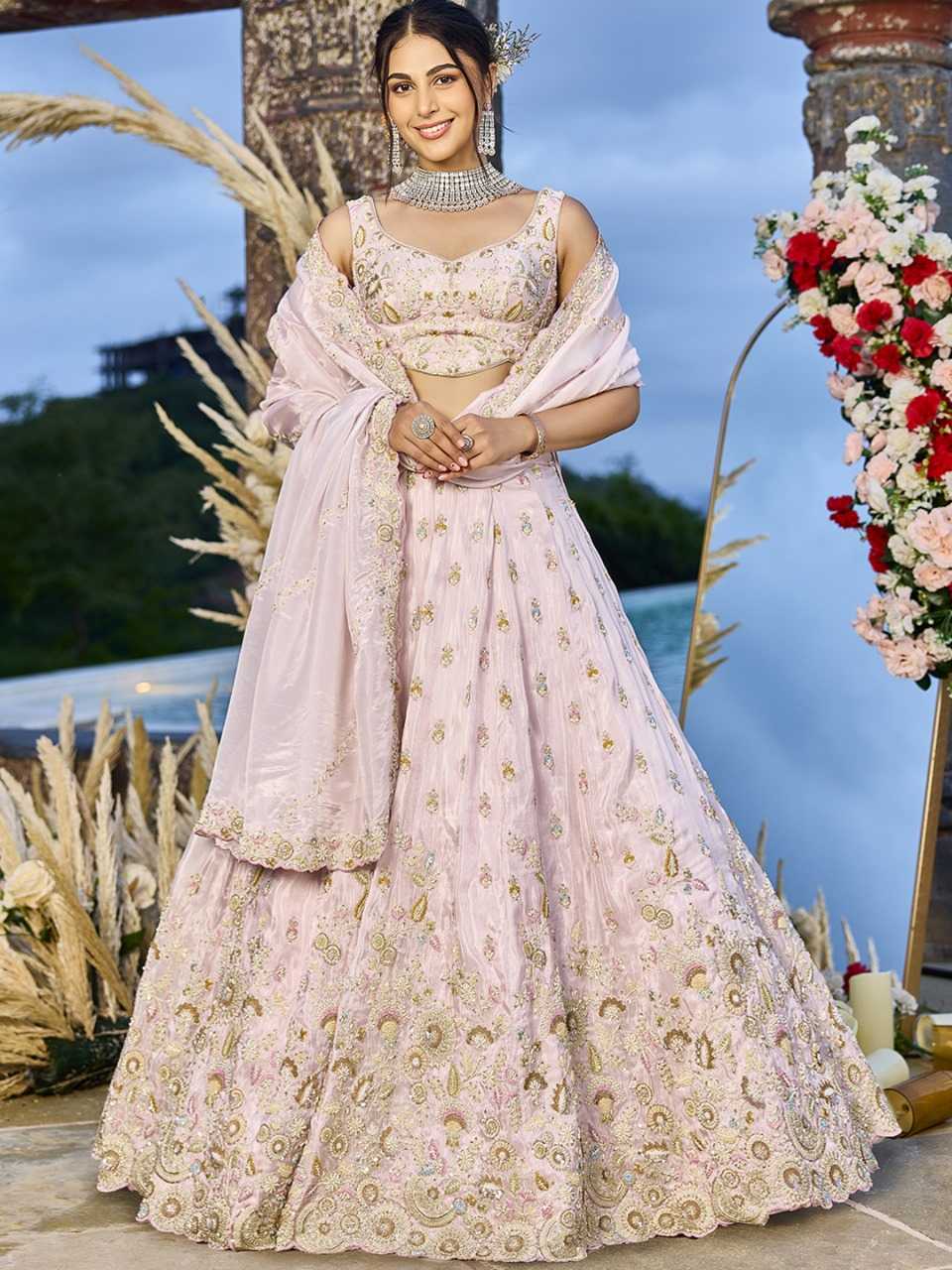 Ynf Tissue KESH530 ADORN CRAFT 6186 Lehengas Wholesale Bridal Lehenga Wedding Lehenga Sequins Lehenga Manufacturer- Kapda Export
