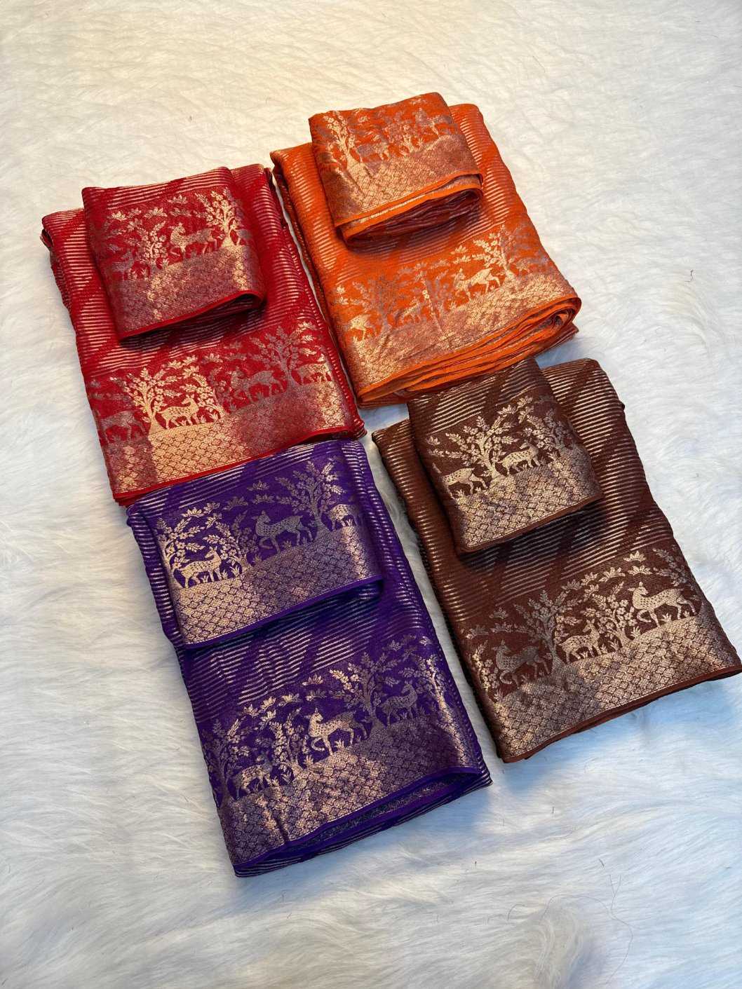 Ynf Tissue KESH604 PAAK Sarees Wholesale Indian Sarees Viscose Saree Traditional Sarees Manufacturer- Kapda Export