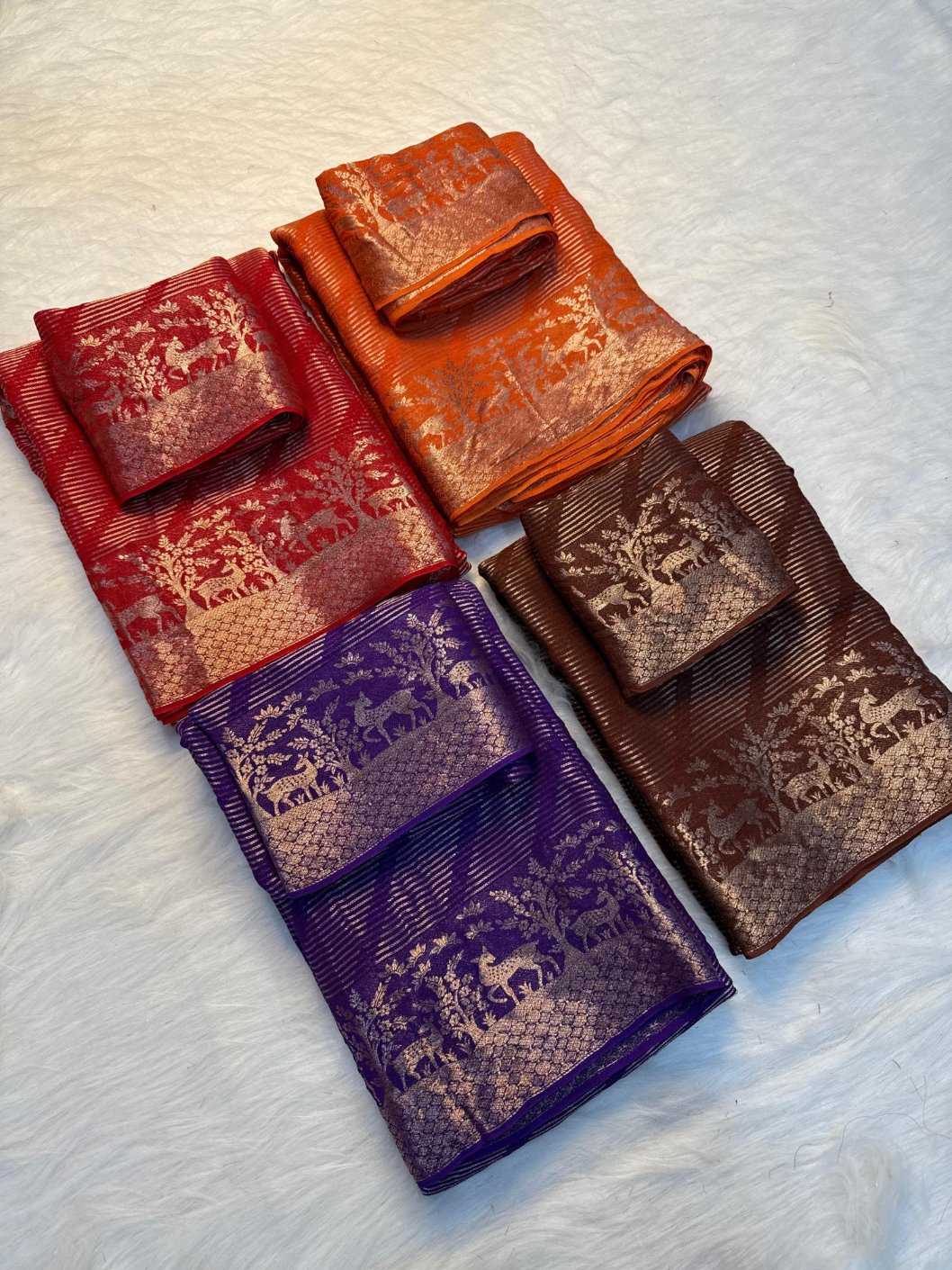 Ynf Tissue KESH604 PAAK Sarees Wholesale Indian Sarees Viscose Saree Traditional Sarees Manufacturer- Kapda Export