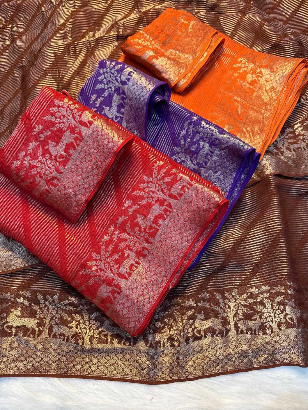 Ynf Tissue KESH604 PAAK Sarees Wholesale Indian Sarees Viscose Saree Traditional Sarees Manufacturer- Kapda Export