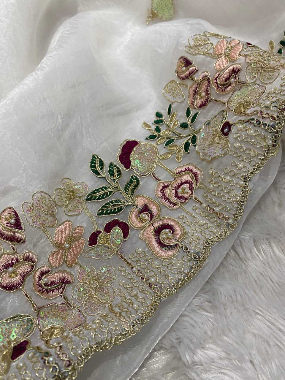 Ynf Tissue RIN164 106 Sarees Festive Collections Wholesale Organza Sarees Embroidered Sarees Stone Work Saree Manufacturer- Kapda Export