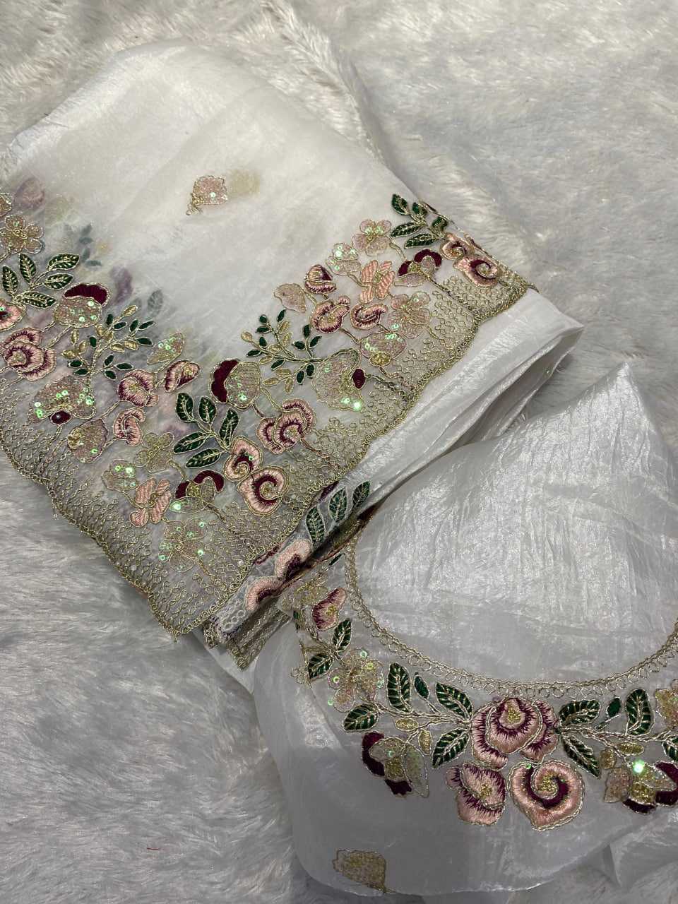 Ynf Tissue RIN164 106 Sarees Festive Collections Wholesale Organza Sarees Embroidered Sarees Stone Work Saree Manufacturer- Kapda Export