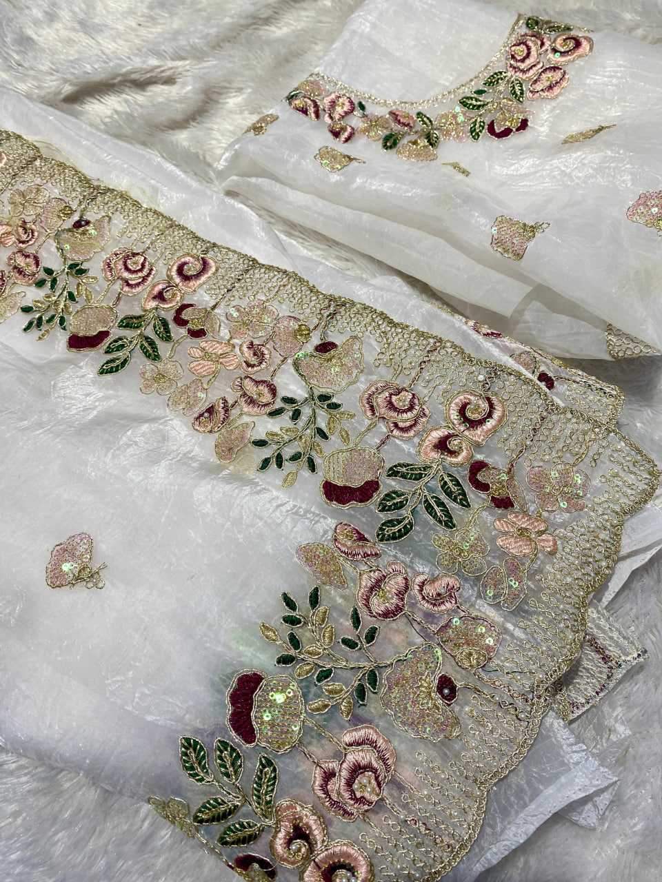 Ynf Tissue RIN164 106 Sarees Festive Collections Wholesale Organza Sarees Embroidered Sarees Stone Work Saree Manufacturer- Kapda Export