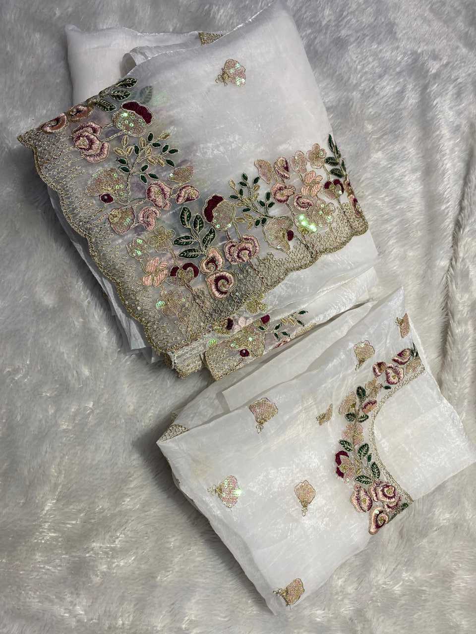 Ynf Tissue RIN164 106 Sarees Festive Collections Wholesale Organza Sarees Embroidered Sarees Stone Work Saree Manufacturer- Kapda Export