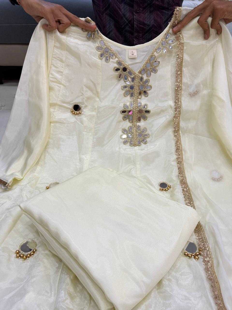 Ynf Tissue Silk KESH562 1314 Kurti Wholesale Party Wear Kurtis Anarkali Kurtis Mirror Work Kurti Manufacturer- Kapda Export