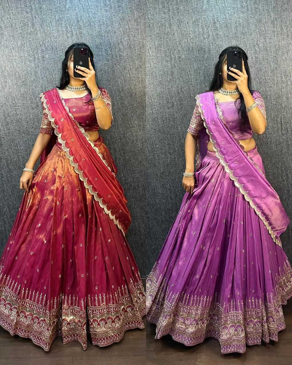 Ynf Tissue Silk KESH599 SOUTH TISSU Lehengas Wholesale Designer Lehenga Silk Lehenga Embroidered Lehenga Manufacturer- Kapda Export