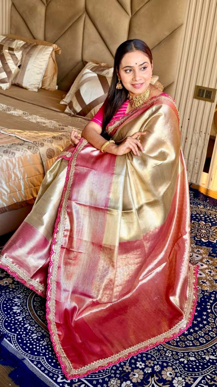 Ynf Tissue Silk KESH739 108 Sarees Festive Collections Wholesale Designer Sarees Tissue Silk Saree Lightweight Sarees Manufacturer- Kapda Export