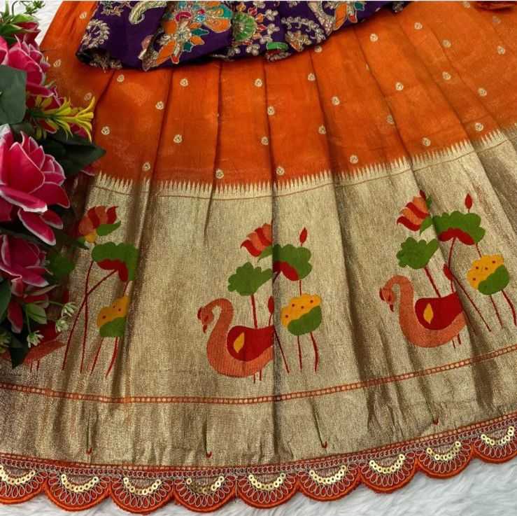 Ynf Tissue Silk RIN235 112 Kids Wear Festive Collections Wholesale Kids Lehenga Kids Lehenga Choli Baby Girl Lehenga Manufacturer- Kapda Export