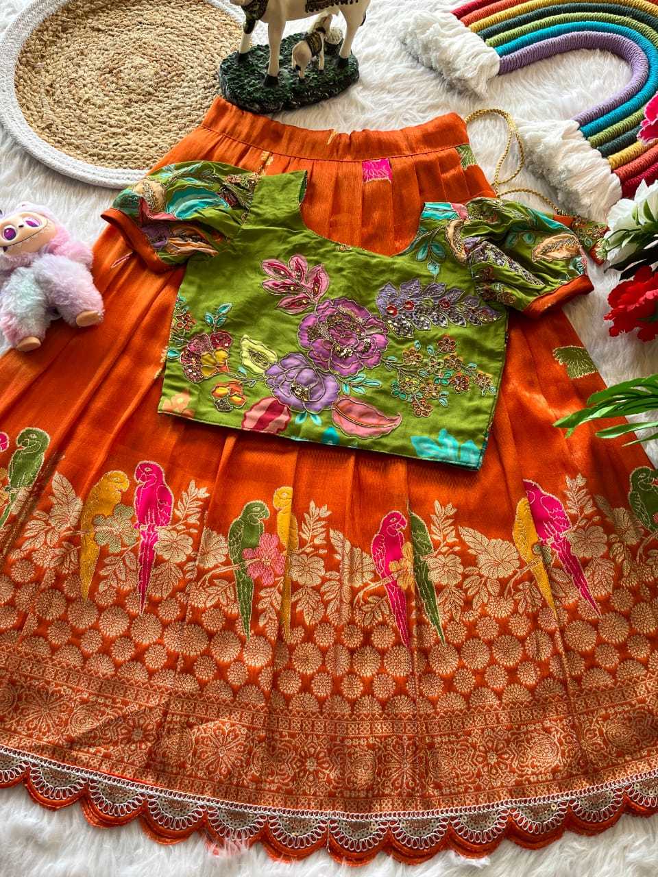 Ynf Tissue Silk RIN235 134 Kids Wear Festive Collections Wholesale Kids Lehenga Kids Lehenga Choli Baby Girl Lehenga Manufacturer- Kapda Export